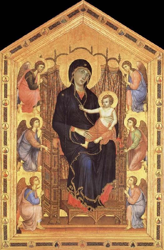 Duccio di Buoninsegna Her Madona and the Nino Entronizados,con six angelical Sweden oil painting art